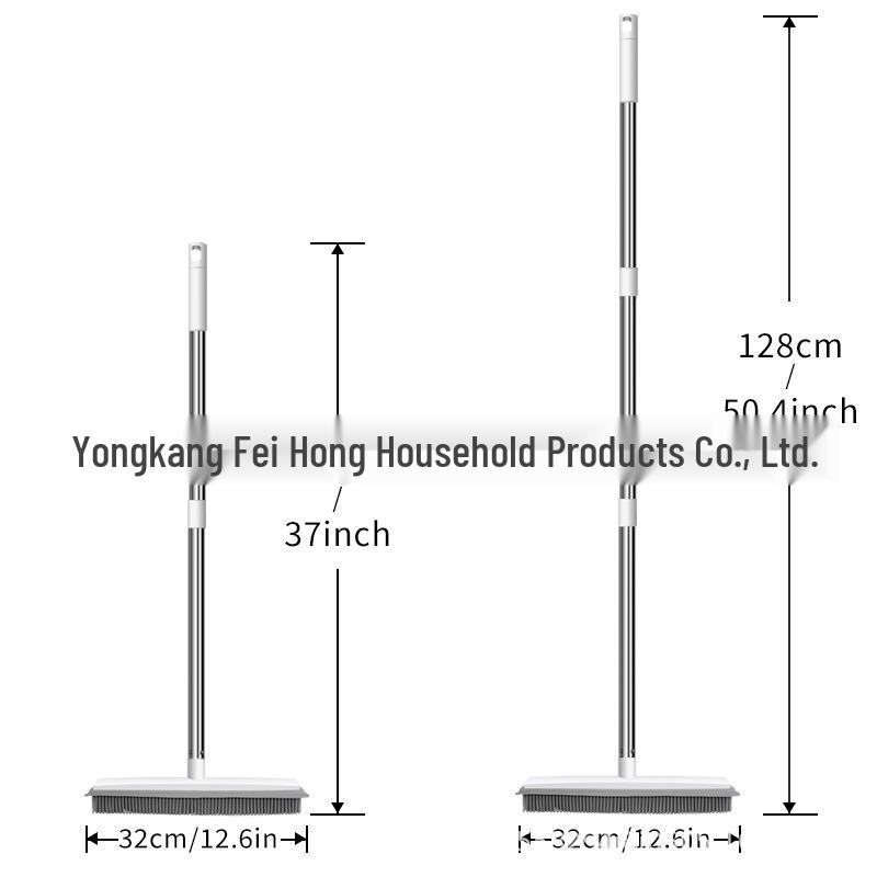 Silicone Soft Bristle Floor & Carpet Cleaning Brush with Dual-Use Squeegee for Pet Hair Removal