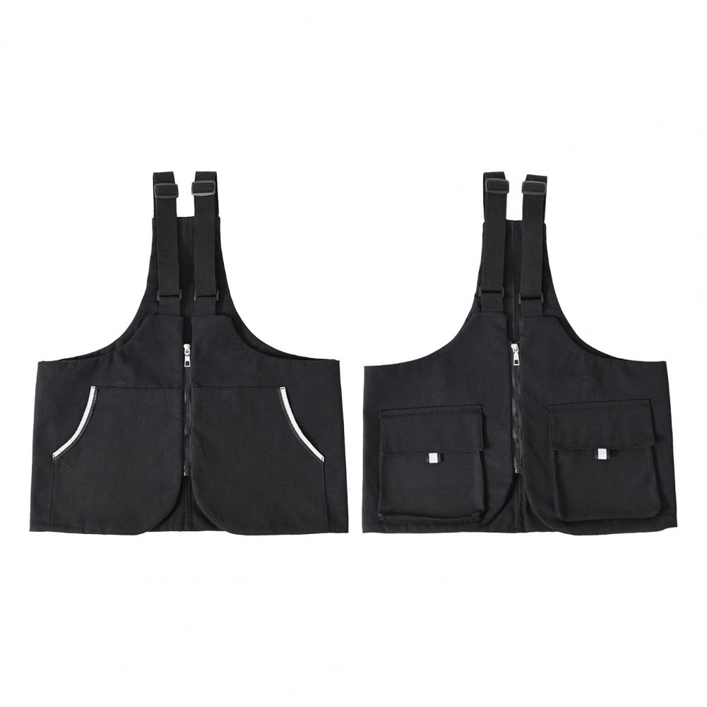 Summer Casual Waistcoat Bag Adjustable Shoulder Straps Solid Color Vest Bag Pockets Zipper Placket Outdoor Shoulder Backpack