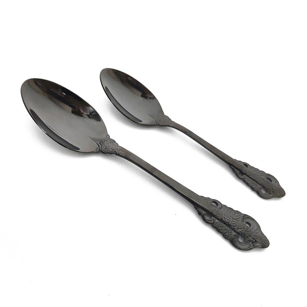 4 ks 304 nerezová jídelní lžíce sada nádobí Luxusní vintage růžové zlaté příbory západní barevné nádobí polévková lžíce