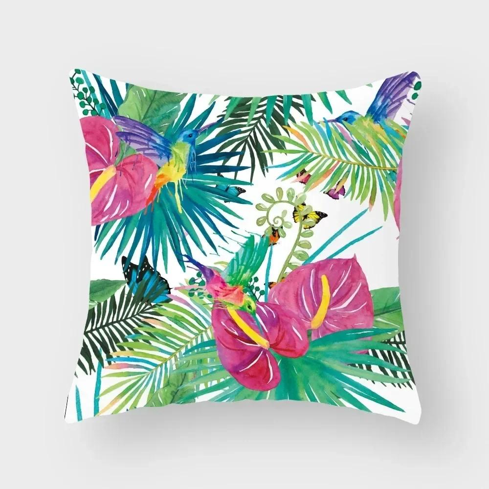Luxuriöse Heimdeko Kissenbezug Tropischer Flamingo Kissenbezug Wohnzimmer Sofa Kissenbezug