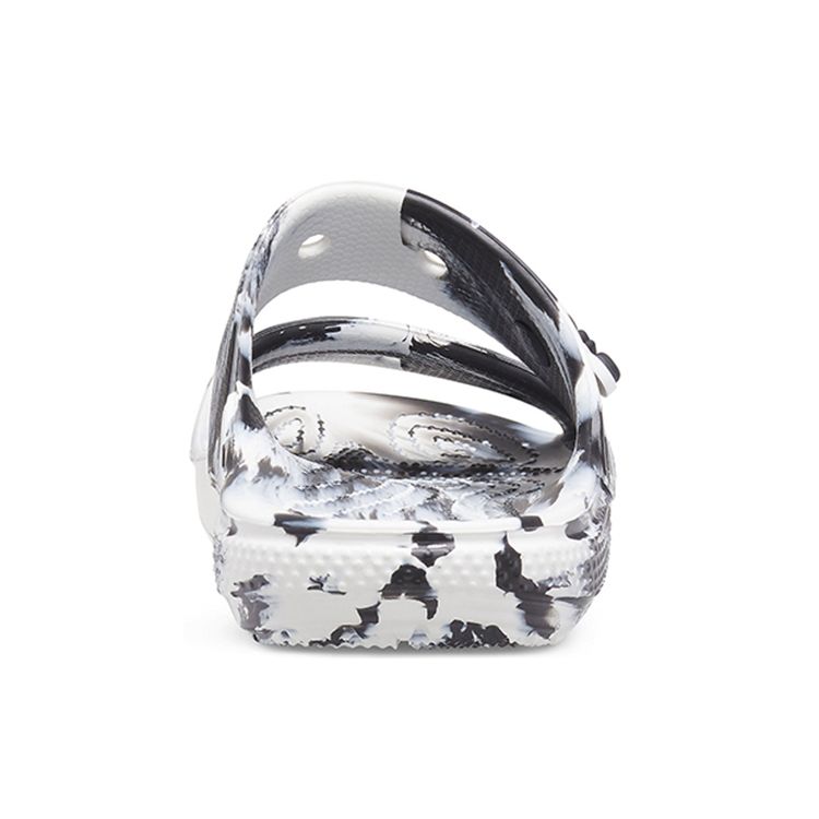 Crocs Classic Clog Marble Pattern Slip-On Sandals Unisex Footwear White Black 207701-103
