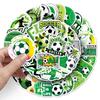 50 Waterproof Soccer Stickers: Green World Cup Collection