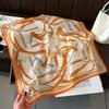 Spring/Summer Chain Graphics Print Neck Scarf Outdoor Decoration Wraps for Women Breathable 70*70cm Imitation Silk Square Scarf