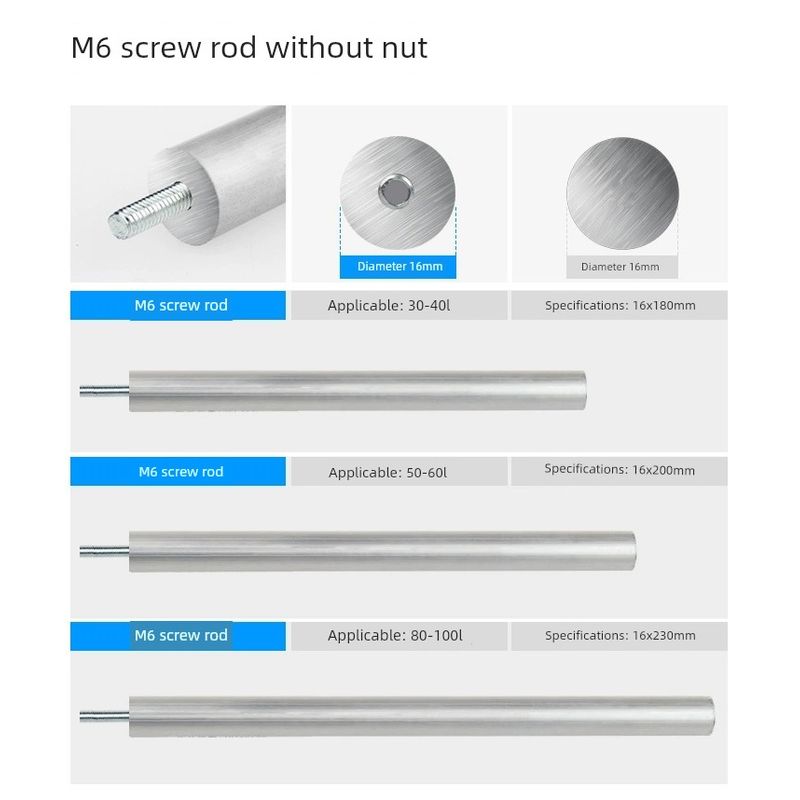 Applicable to Cherry Blossom Electric Water Heater Magnesium Bar Neutral Accessories Drain Outlet Anode Rod High Purity Magnesium Bar 40-100 Liters