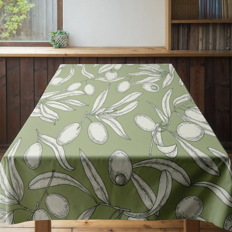 Modern Green Floral Tablecloth Decor Home Decoration Dining Mat 105X163Cm Kitchen Cover Table Linen Soft Material Bedroom Sofa C