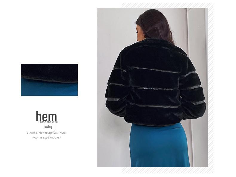 European & American Spliced Rex Rabbit Fur Coat - Women's Trendy Haining Short Style