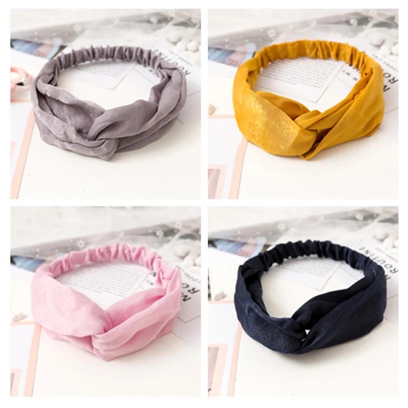 

Fashion Women Girls Suede Hair Bands Solid Color Headbands Vintage Cross Turban Bandanas HairBands Hair Accessories
