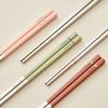 Portable Cute 316 Stainless Steel Non Slip Chinese Chopsticks Reusable Sushi Stick Dishwasher Safe Kitchen Tableware
