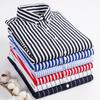 Herren Slim Gestreift Langarmhemd Büro Business Kleid Frühling Herbst Klassisch Schwarz Weiß Mode Koreanische Freizeithemden