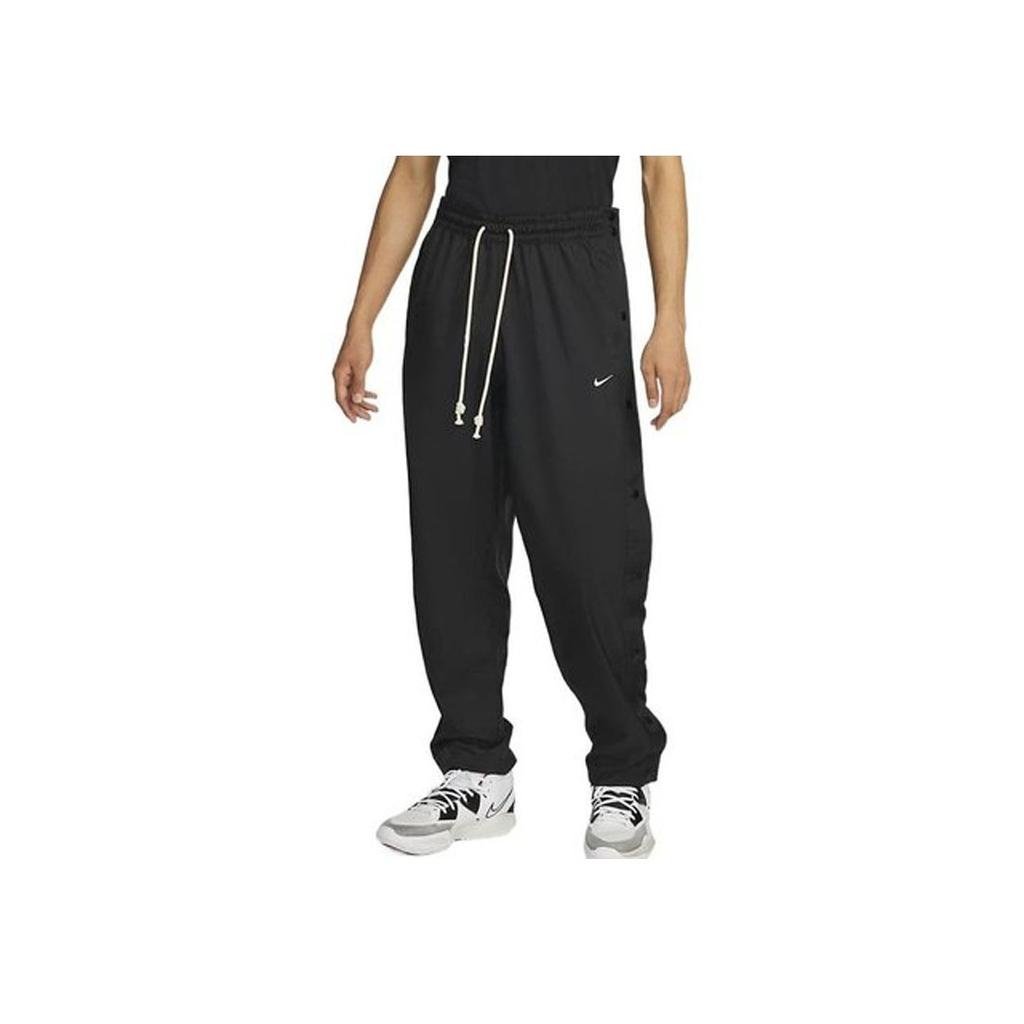 Nike Solid Color Logo Print Button-Up Elastic Casual Pants Men Bottoms Black DQ6097-010