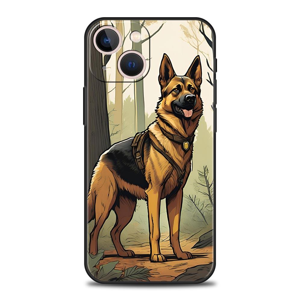 German Shepherd Dog Cartoon Phone Case For Samsung Galaxy S26 S25 S24 S23 S22 S20 Ultra S21 FE 5G S10 Plus TPU Shockproof Cover