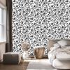 Wallpaper Black and white flowers gray, light gray and white 50x1000