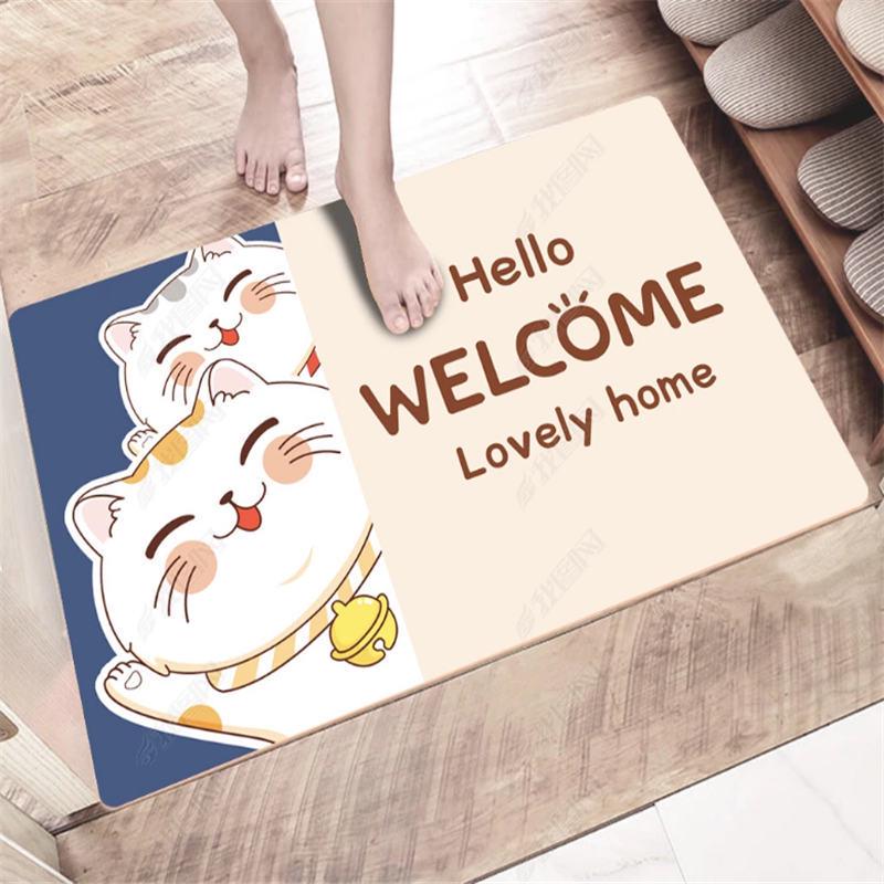 Cartoon Absorbent Bathroom Mats - Door, Bedroom & Entrance Floor Carpets