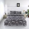 Warm, Relaxing, Quiet And Comfortable Panda Gray Quilt Cover And Pillowcase 3Pcs Set (Excluding Core), Polyester Set