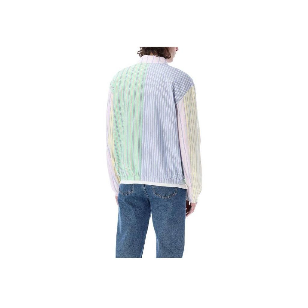 Polo Ralph Lauren Ss23 Bayport Logo Embroidered Striped Zip Jacket Men Jackets Light-Blue 710898151001