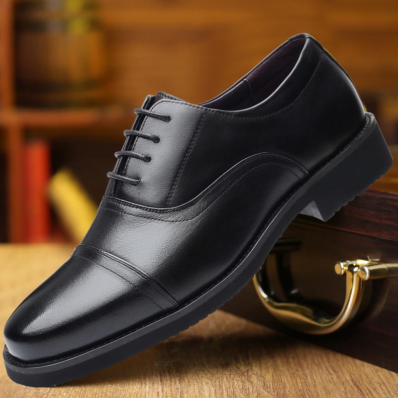 Authentic Top Layer Cowhide Classic Men's Three Joint Leather Shoes Genuine Leather Formal Business Casual Men's Shoes