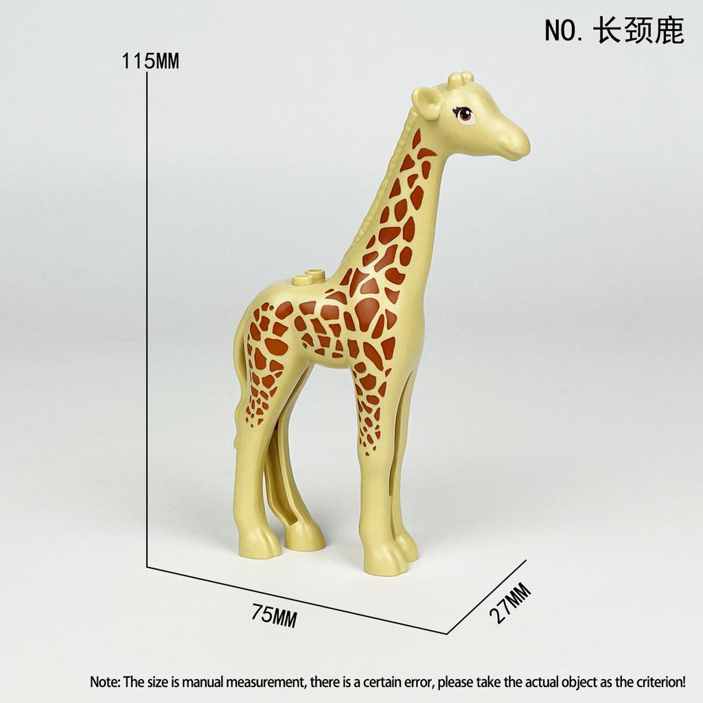 Kinder Zusammengebaut Giraffe Baustein Kleine Partikel Zubehör Modell Spielzeug Wildtiere Überqueren Pflanzen