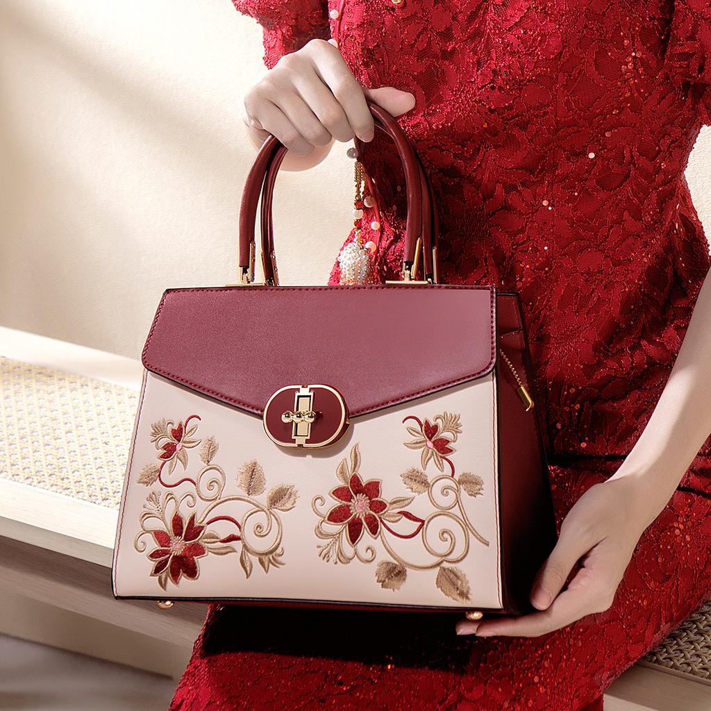 New Chinese Style Embroidery Red Bag Women'S Bag Mother Wedding Bag Crossbody Mother-In-Law Wedding Banquet Gift Handbag Women