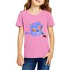 Fashionable Round Neck Short Sleeve Work Clothes Printed Tops For KID Summer Tops