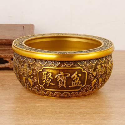 Crafts Universe Gold Hot Copper Desktop Ornament Wealth-Attracting Treasure Bowl Ope