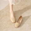 Spring grandma shoes women's work hotel professional etiquette single shoes interview soft sole square head flat bottom beanie ladyshoes
