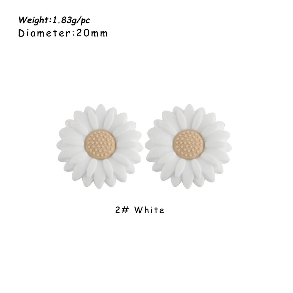 

Kovict 5/15Pcs Daisy Sunflower Mini Silicone Beads DIY Pacifier Chain Bracelet Necklace Handmade Accessories For Jewelry Making 5pcs белый