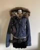 2025 Autumn Women's Denim Jacket with Detachable Fur Collar - European and American Style