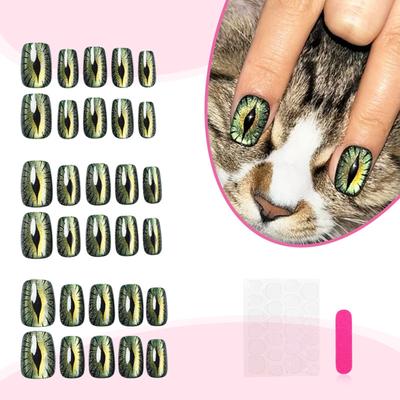 Presiona la Uña, Pegamento para Uñas y Pegamento para Uñas, Parches de Uñas Reutilizables Color Sólido Piel