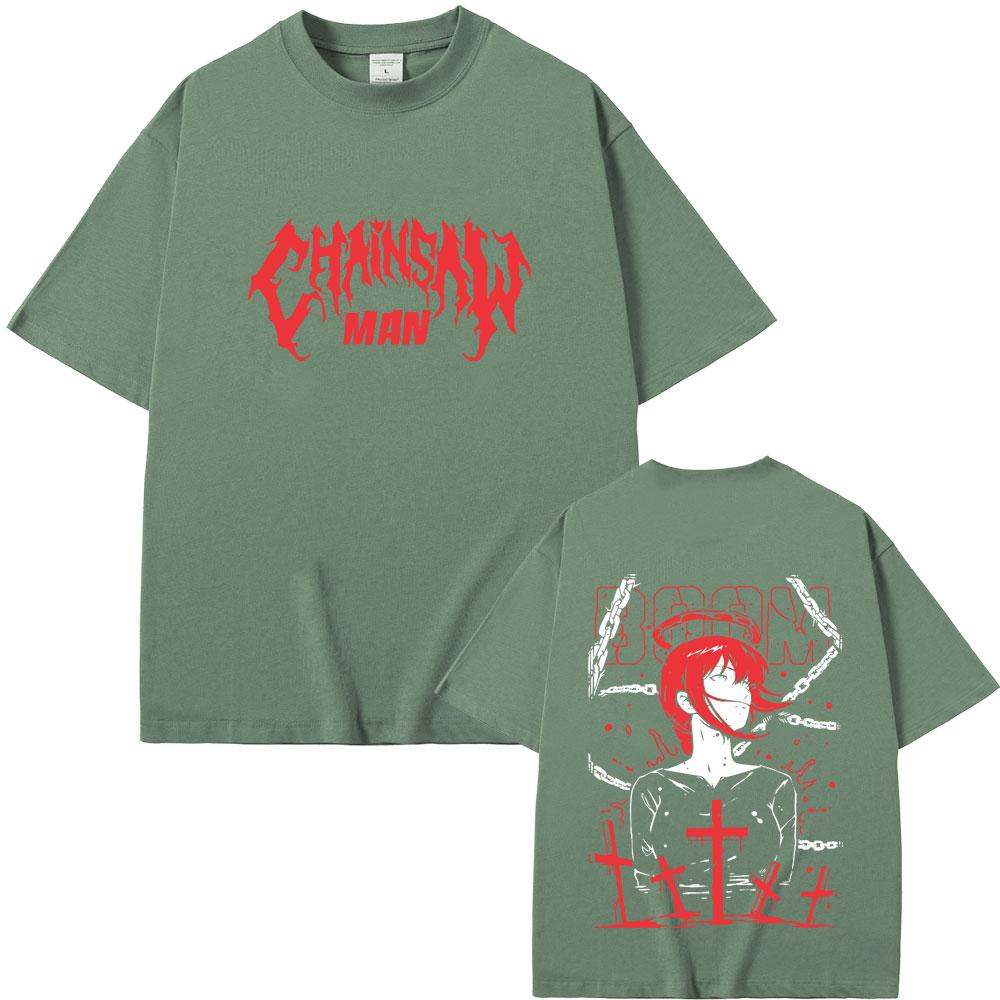 Anime Chainsaw Man Makima Graphic Tshirts Men Women Fashion Vintage Oversized Streetwear Summer Unisex Manga Lovers Fans Gift