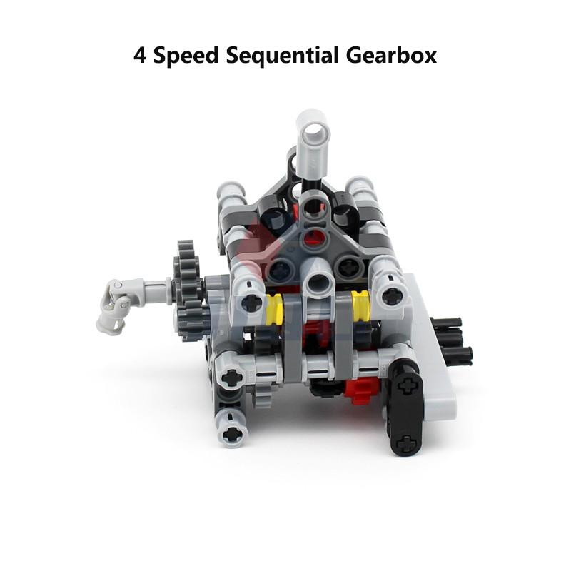 MOC High-tech parts All Kind of Multi-speed Engine Gearbox Set Model Building Blocks Bricks Compatible with Motor PF Set DIY Toy