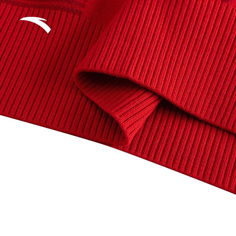 Anta Men's New Year Red Knit Casual Top