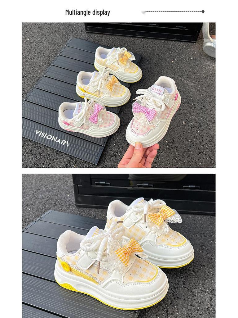 2025 Autumn Girls' Princess Sneakers - Soft Sole White Sports Shoes