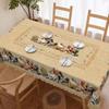 Coroa de Flores Dia da Independência Toalha de Mesa Retangular à Prova d'Água Flor Vermelha Azul Estrela Bandeira dos EUA Capa de Mesa para Jantar Cozinha