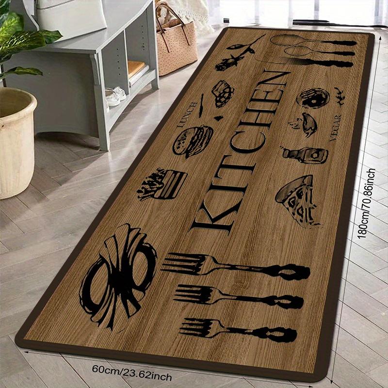 1Pcs Anti Fatigue Kitchen Rugs, Vintage Wood Print Waterproof Non-Slip Thick Cushioned Kitchen Mat Heavy Duty Comfort Standing Mat for Kitchen