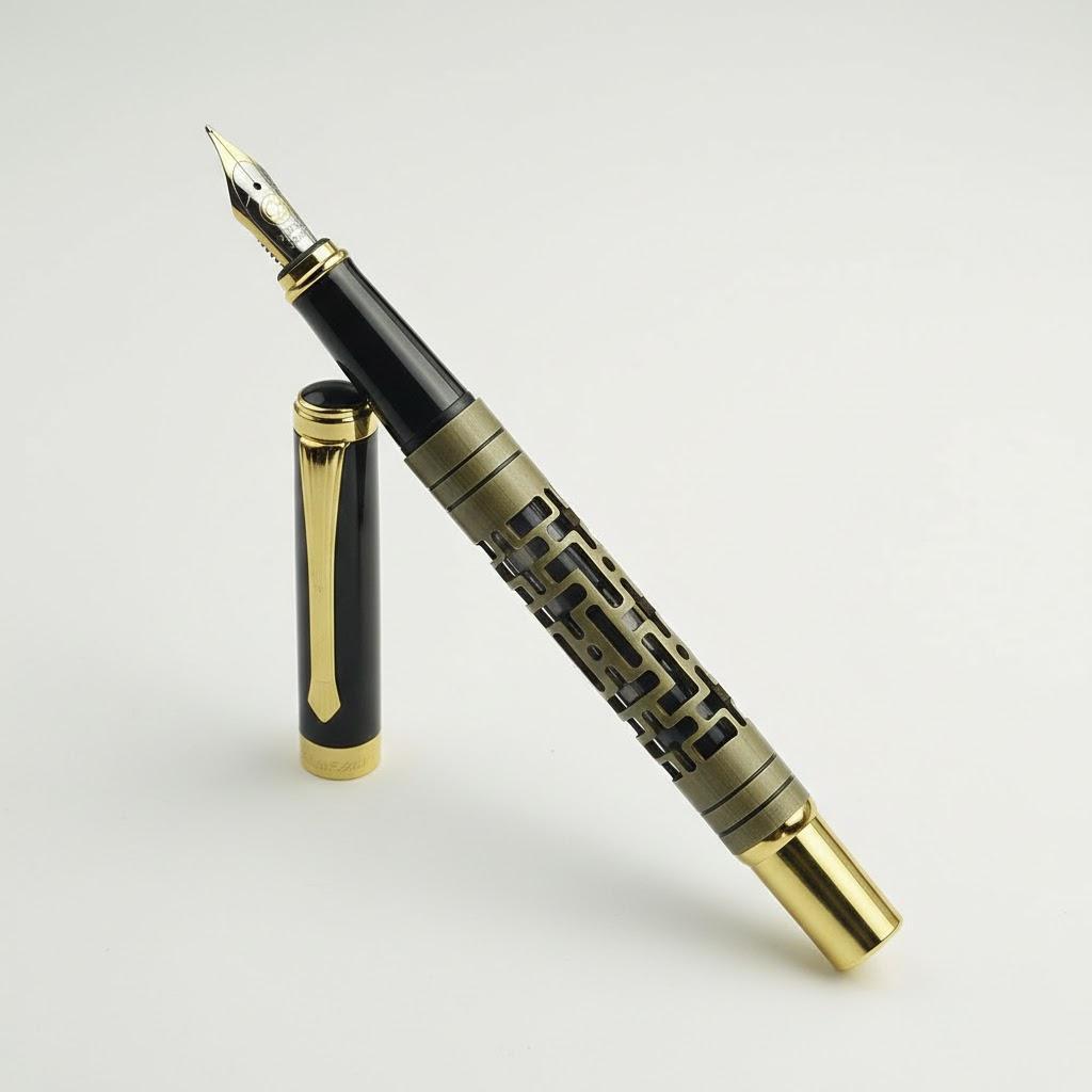 

1PC Metal Luxury Fountain Pen for Business Writing Signing Calligraphy Pens Office School Stationery Supplies бронзовый