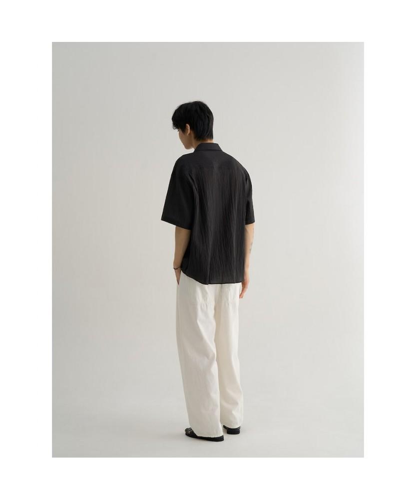 8SECONDS Midi Textured Short Sleeve Shirt Ash