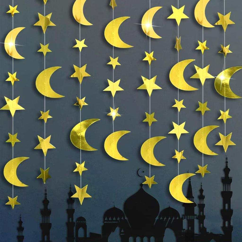 Gold Star & Moon Party Decorations - Hanging Backdrop for Weddings