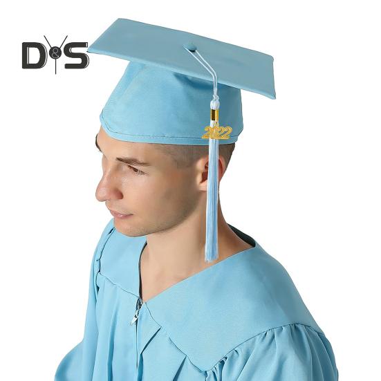 1 Set Unisex Graduation Robe Hat Set Front Zipper Loose Tassel 2024 Year Tag College Bachelor Doctor Master Graduation Ceremony Gown Cap Tassel Set