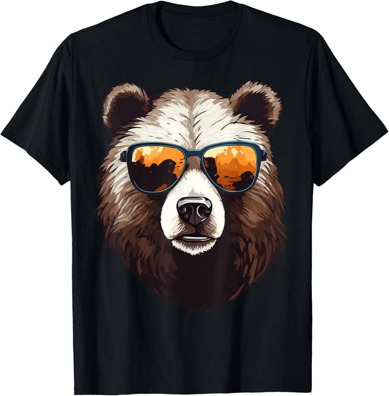 

Funny Bear Face with Sunglasses Colorful Bear Lovers Animal Gift Unisex T-Shirt 2XL