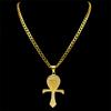 Egyptian Cross Ankh Key Of Life Rhinestone Devil Eye Necklace For Women Men Stainless Steel Gold Color Turkish Eye Jewelry
