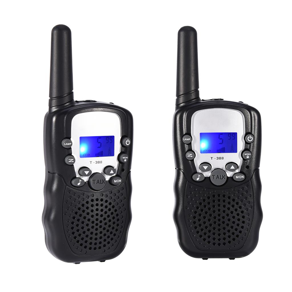 2PCS 3KM Range Multi Channels  S 2 Way Radio Kids Toy for Outdoor Activity Black