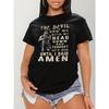 Patterned Print Short-Sleeve Round-Neck T-Shirt Casual Round Neck, Lightweight Soft, All Seasons, Multiple