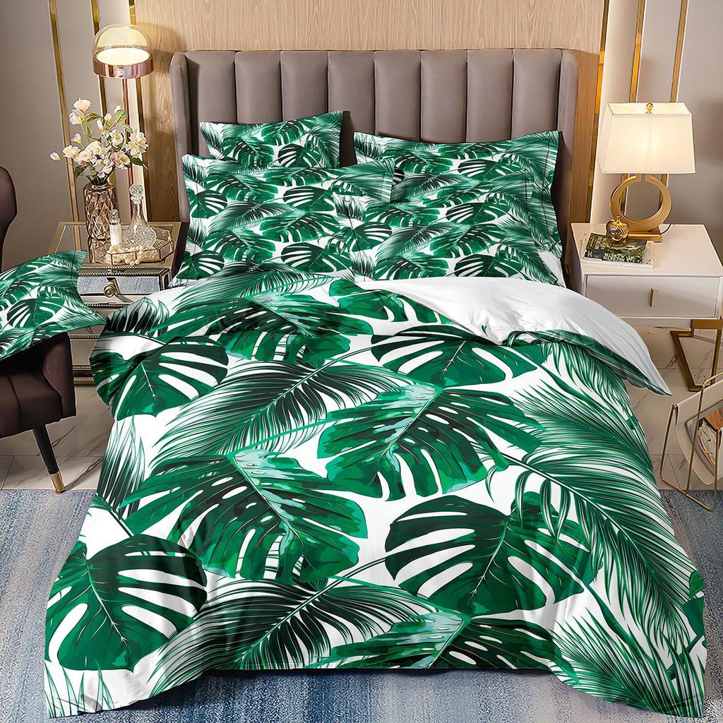 Tropical Rainforest 3D Printed Bedding Three-Piece Plant Flower Quilt Cover