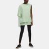 Y-3 Ss22 Solid Color Asymmetrical One Shoulder Layered Knit Long Sleeve T-Shirt Women Tops Green HG8551