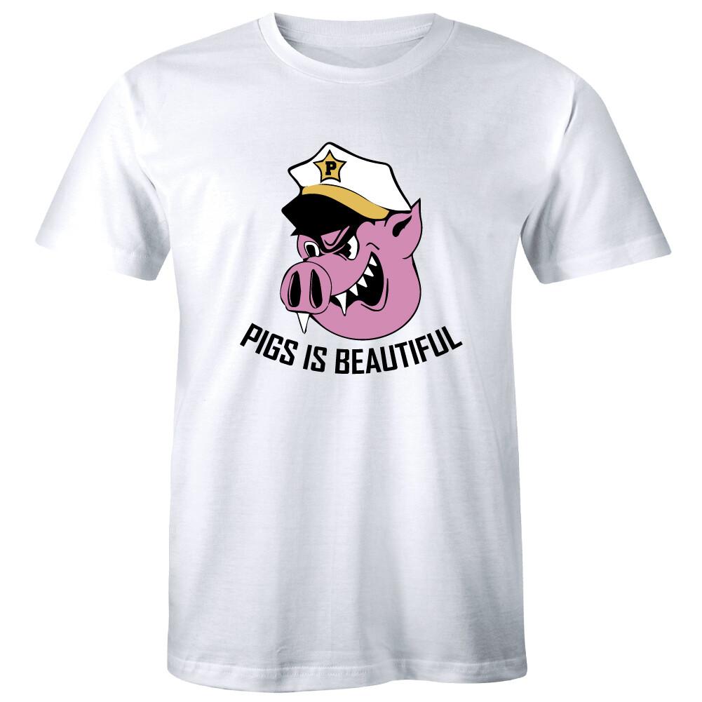 Best Vintage Pigs Is Beautiful Funny Captain Spaulding Shirt Men s T-shirt Tee L