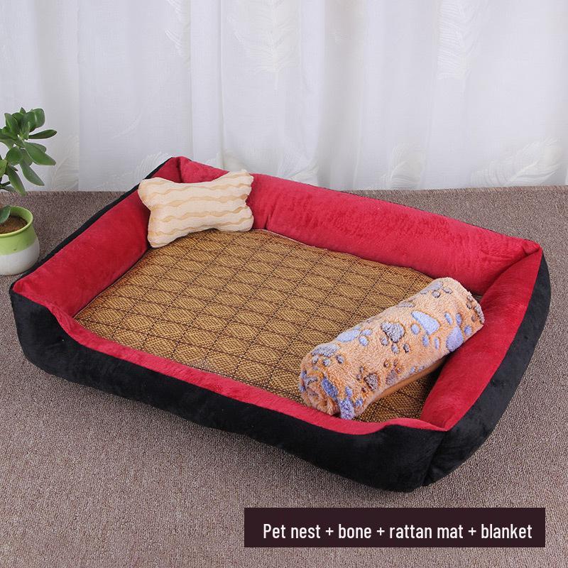 Warm Dog Bed: Cozy Spot for Small, Medium & Large Breeds - Pet Nest & Mat