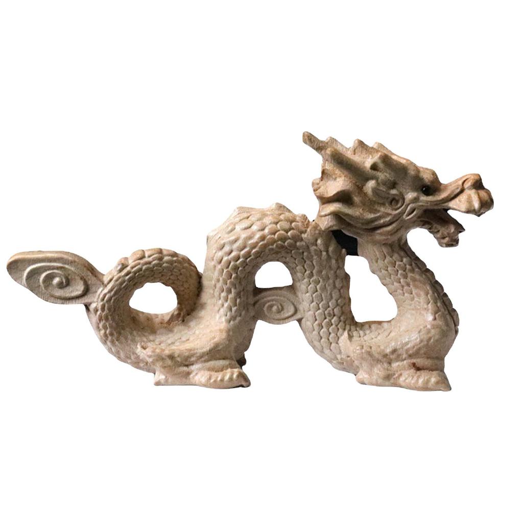 Table Decoration & Accessories Wood Dragon Statue Sculpture Figurine Desktop Ornaments Decoration Dragon Carved Figurine