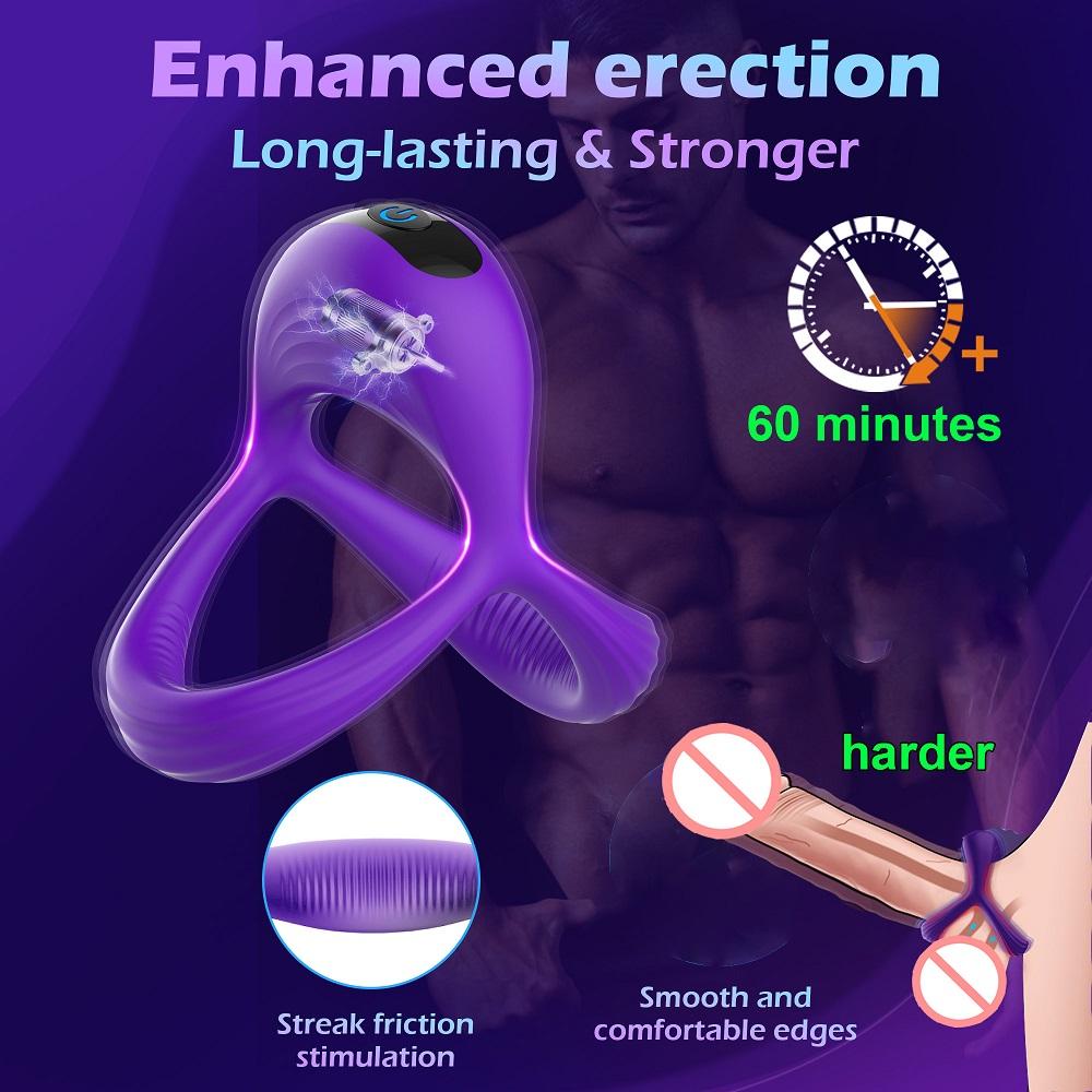 New 10 Modes Vibrator Cockring Penis Cock ring on for Man Delay Ejaculation Sex Toys for Men Rings Penisring Toys for Adults