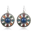 Vintage Ethnic Enamel Drop Oil Round Water Drop Earrings for Women Boho Multilcolor Beads Dangle Earring Female Pendiente Mujer