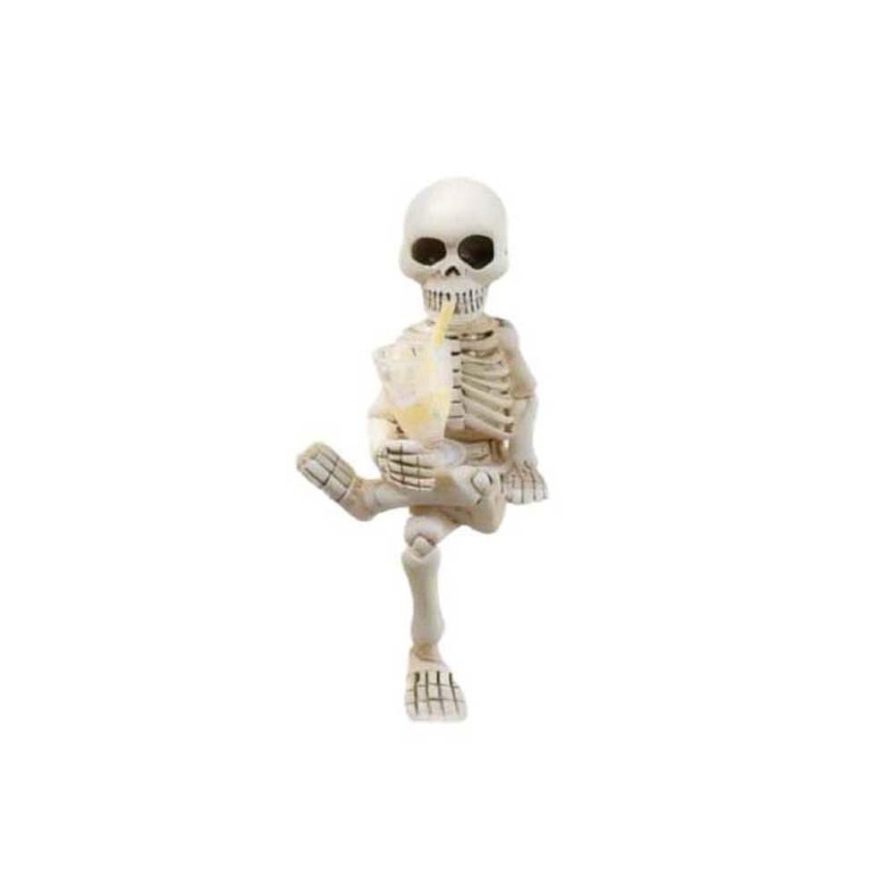 Miniature Skeleton Plant Pot Hugger Resin Halloween Garden Ornament Flowerpot Edge Hanger  Kids